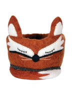 Sleepy Fox Felted Pot