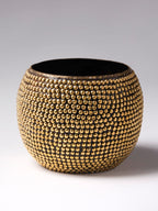 Gold Studded Round Metal Pot