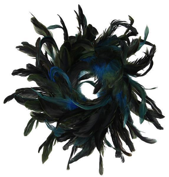 Peacock Feather Waxed Amaryllis Wreath