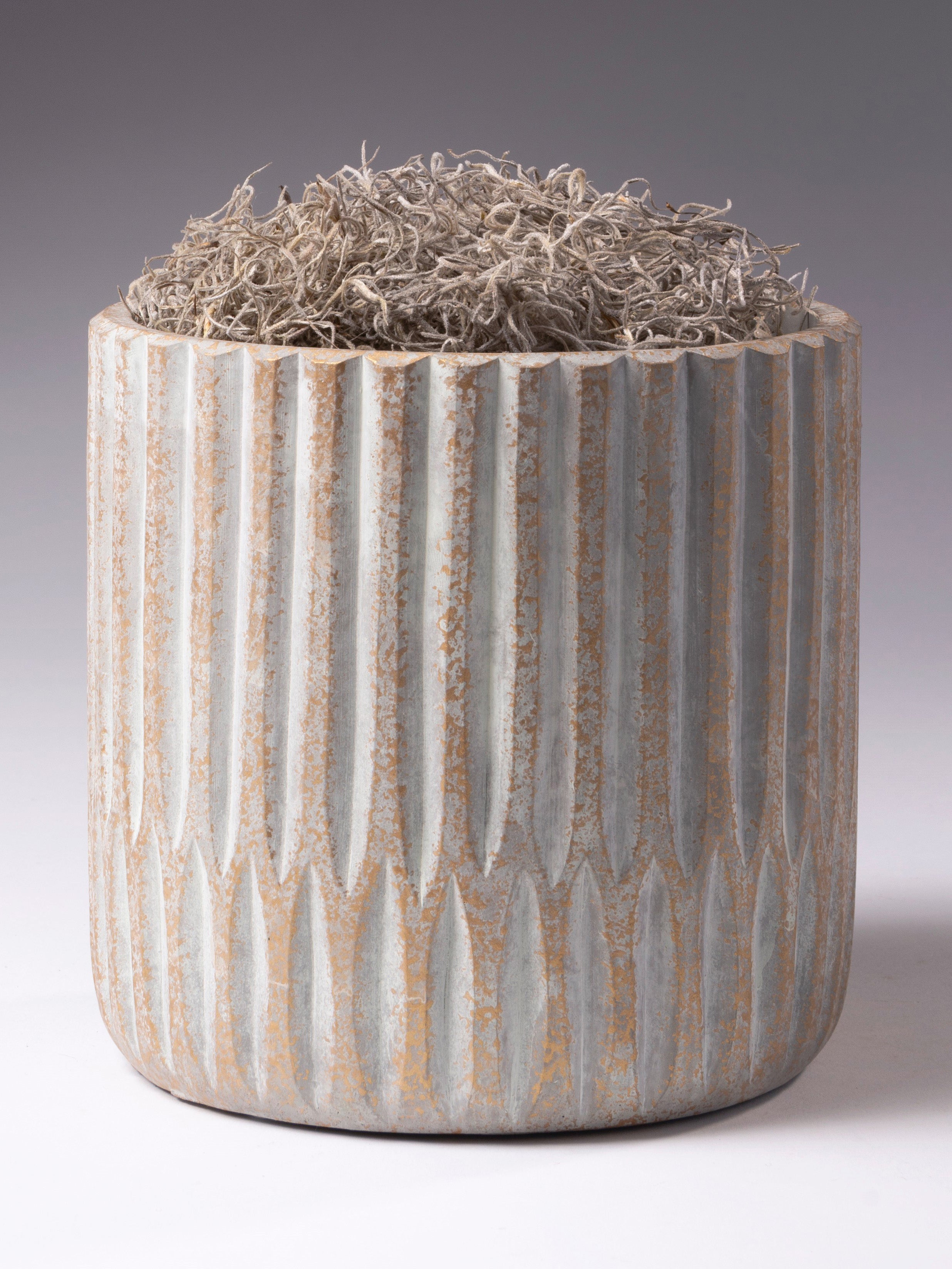 Grey & Gold Cement Pot