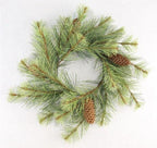Pinecone Evergreen Waxed Amaryllis Wreath