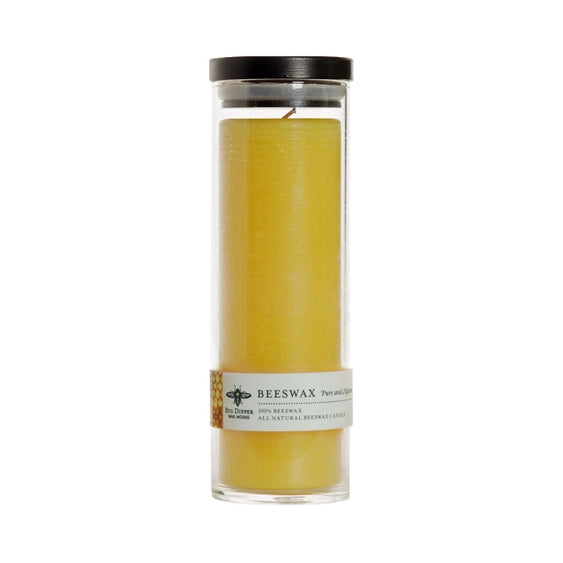 Tall sanctuary glass all natural beeswax candles by Big Dipper Wax Works