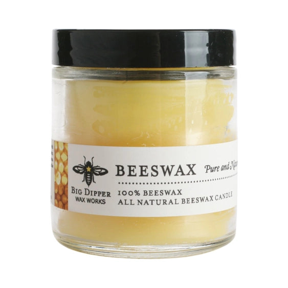 The 3.2oz Apothecary Glass Natural Beeswax jar candle