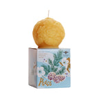 Sculpted beeswax candle ornament "peace"-a spherical votive with an allover carved floral design. 1