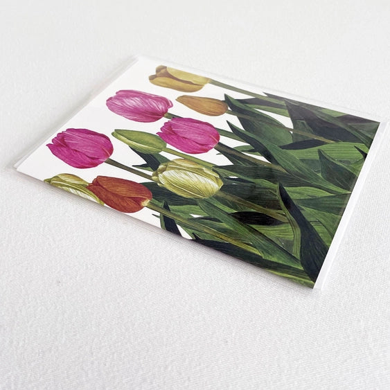 Watercolor mixed tulip notecard from Bulb & Blossom.