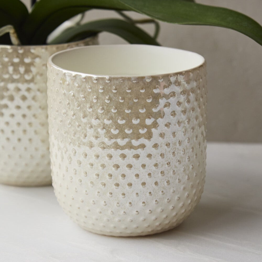 Everly Ceramic Pot - White
