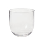 A clear, smooth, rounded Fat Bowl Paperwhite Forcing Vase - Large is set against a plain white background, resembling an elegant empty glass tumbler.