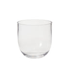 A clear, medium Fat Bowl Paperwhite Forcing Vase with smooth, rounded sides, reminiscent of elegant bulb forcing vases, set against a plain white background.