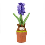 A cheerful smiling hyacinth bulb in full bloom. Hand felted gift.
