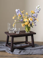 The Hollis forcing vase in clear glass with pedestal foot
