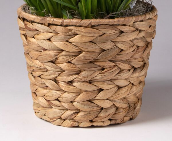 6" Hyacinth woven basket.