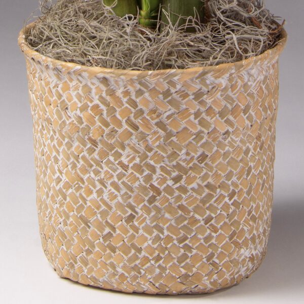 6" whitewash seagrass basket.