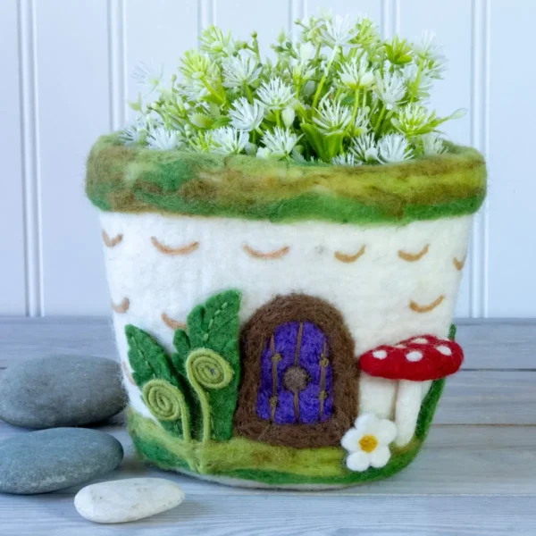 Woodland Mushroom Felted Pot
